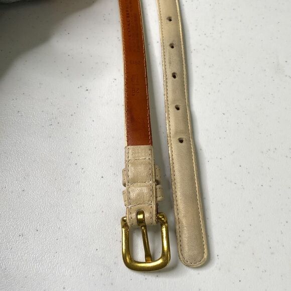 Coach Vintage Skinny Thin Leather Belt Solid Brass Buckle Made in New York City - Picture 5 of 16